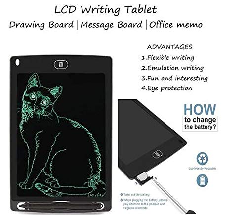 Rectangular Magic Slate 8.5-Inch LCD Writing Tablet with Stylus Pen, for Drawing, Playing, Noting by Kids & Adults