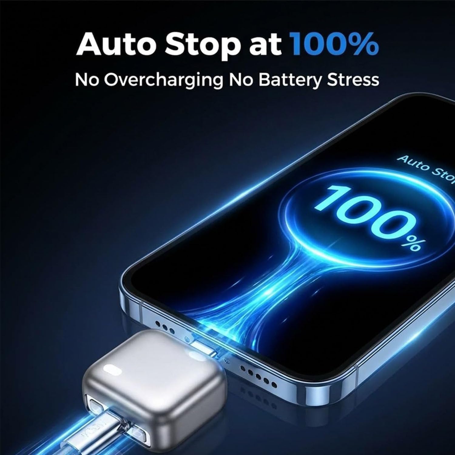 Smart Auto Stop Charging Adapter,Fully Charged Separator, Intelligent Power Cut-Off Protector, Universal Fast Charging Safety Adapter for Smartphones Tablets USB Devices